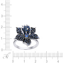 Кольцо из белого золота с бриллиантами, сапфиром