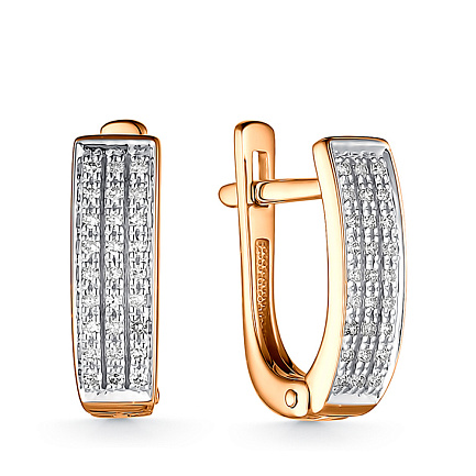 Серьги с английским замком из красного золота