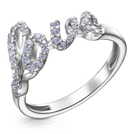 Кольцо из серебра с фианитом