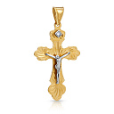 Крест из красного золота с фианитом