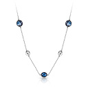 Колье из желтого золота с топазами, плетение якорное