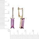 Серьги с английским замком из желтого золота с бриллиантами