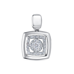 Подвеска из белого золота с бриллиантом