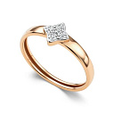 Кольцо из красного золота с бриллиантами