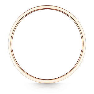 Кольцо обручальное гладкое из красного золота