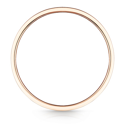 Кольцо обручальное гладкое из красного золота