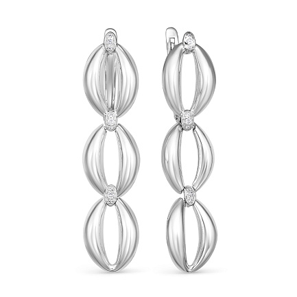 Серьги из белого золота с бриллиантами