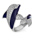Кольцо из серебра с фианитами Сваровски