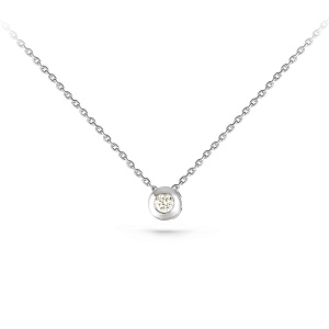 Колье из белого золота с бриллиантом