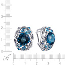 Серьги из белого золота с бриллиантами, сапфирами