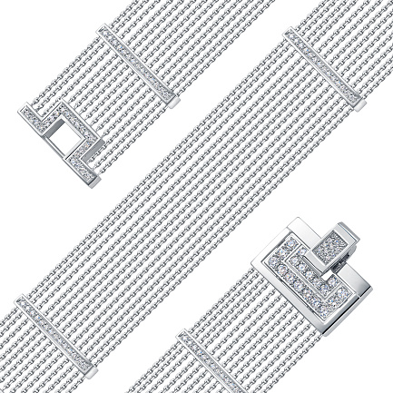 Браслет декоративный из белого золота