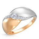 Кольцо из красного золота с фианитом