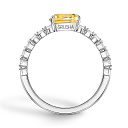 Кольцо из белого золота с бриллиантами, сапфиром