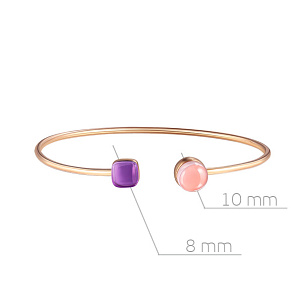 Браслет декоративный из красного золота с аметистом