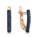 Серьги с английским замком из красного золота с сапфирами