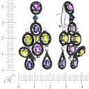 Серьги из белого золота с бриллиантами, аметистами