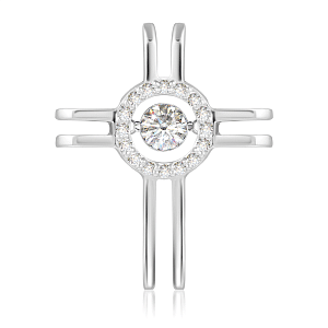 Крест декоративный из белого золота с бриллиантами