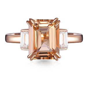 Кольцо из красного золота с морганитом