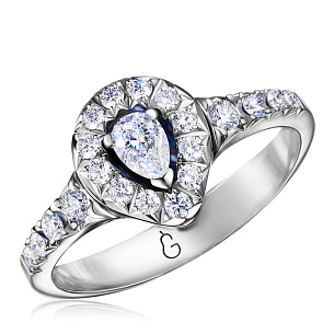 Кольцо из белого золота с бриллиантом