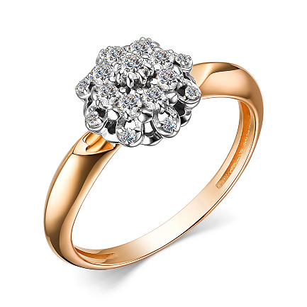 Кольцо из красного золота с бриллиантами