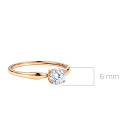 Кольцо из красного золота с фианитом