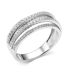 Кольцо из белого золота с бриллиантами