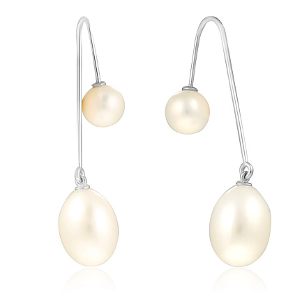 Продевки из белого золота с жемчугом