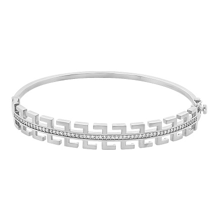 Браслет из белого золота с фианитом