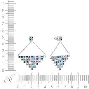 Пусеты из серебра с фианитом