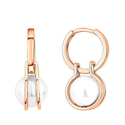 Серьги с английским замком из красного золота