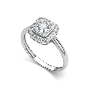 Кольцо из белого золота с бриллиантами