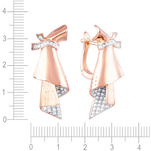 Серьги с английским замком из серебра с фианитом