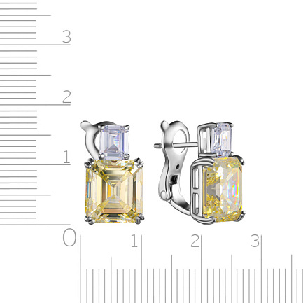 Серьги из серебра с фианитом