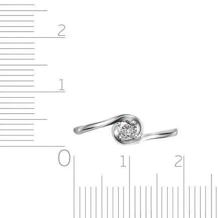 Кольцо помолвочное из белого золота с бриллиантом