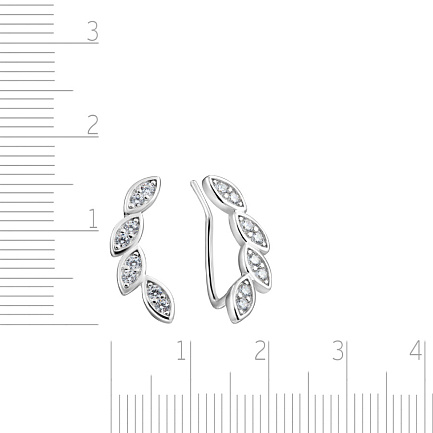 Серьги из серебра с фианитом