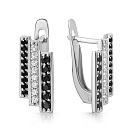 Серьги с английским замком из белого золота с фианитом