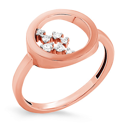 Кольцо из красного золота с бриллиантами