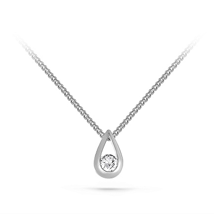 Колье из белого золота с бриллиантом