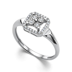 Кольцо из белого золота с бриллиантом