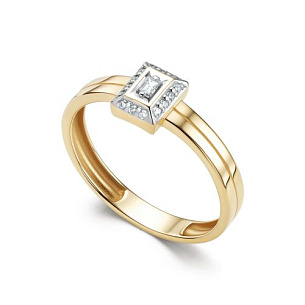 Кольцо из желтого золота с бриллиантами