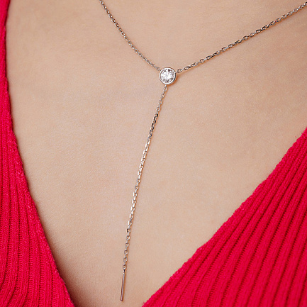 Колье из серебра с фианитом