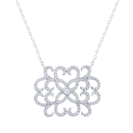 Колье из серебра с фианитом