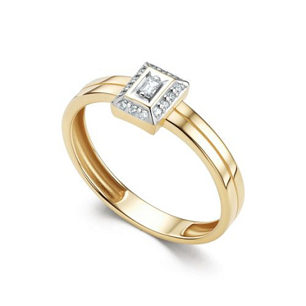 Кольцо из желтого золота с бриллиантами