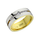 Кольцо обручальное из комбинированного золота