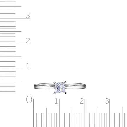 Кольцо из белого золота с бриллиантом