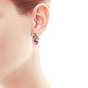 Серьги с английским замком из красного золота с аметистом