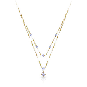 Колье из желтого золота с фианитом
