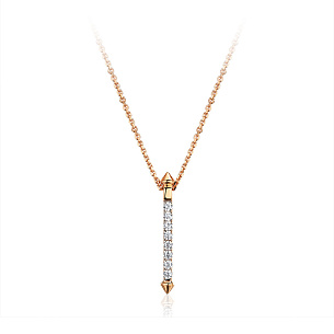 Колье из красного золота с фианитом