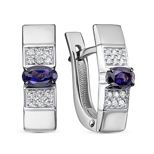 Серьги с английским замком из серебра