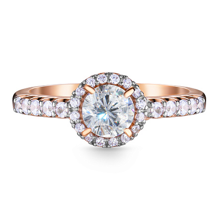 Кольцо из красного золота с фианитом